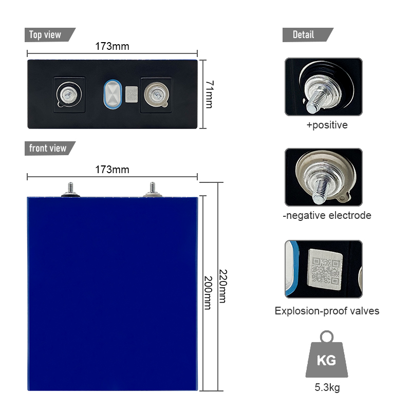 Eu Stock Fast Delivery 3.2V Lishen 272Ah 280Ah Lifepo4