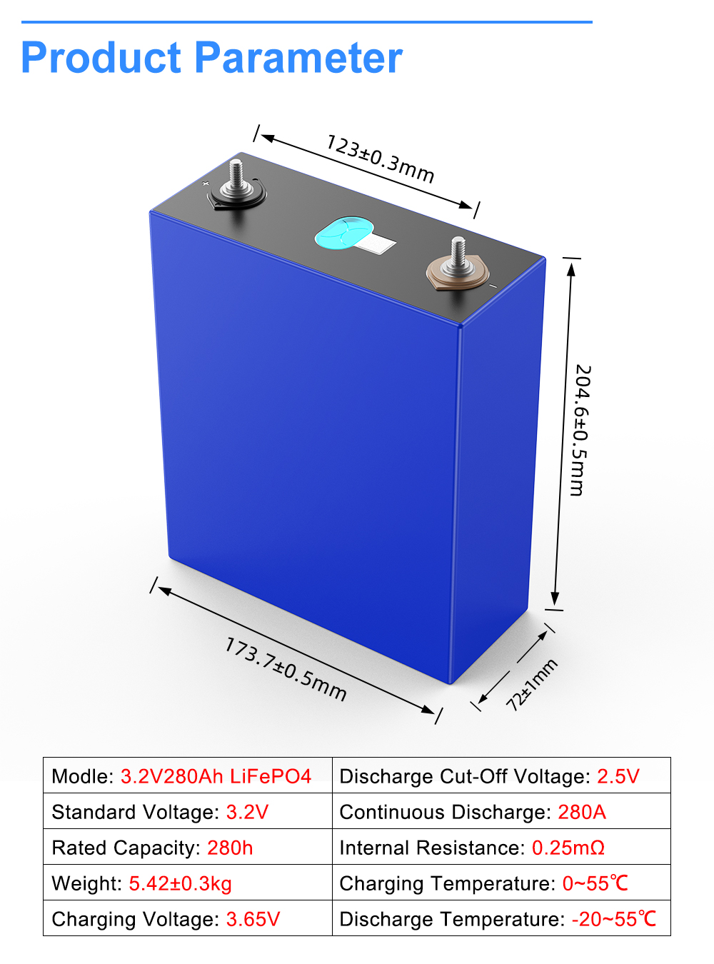 EU Stock EVE 3.2V 280Ah Lifepo4 Lithium Ion Prismatic Battery